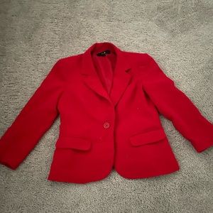Cropped red blazer